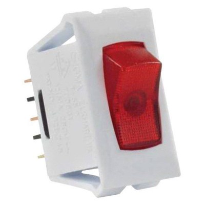 Interrupteur blanc marche - arrêt (illumin. rouge)